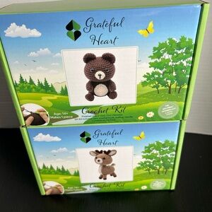 Crochet Kit - Brown Bear and reindeer both brand new beginner to intermediate